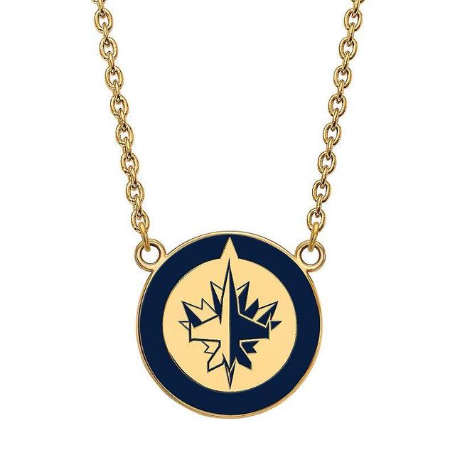 LogoArt Sterling Silver Winnipeg Jets Large Enameled Pendant Necklace, Womens Goldtone Product Image