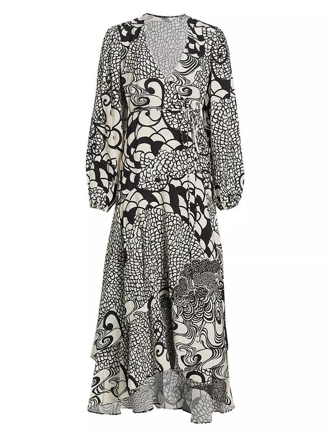 Zarela Printed Wrap Dress Product Image