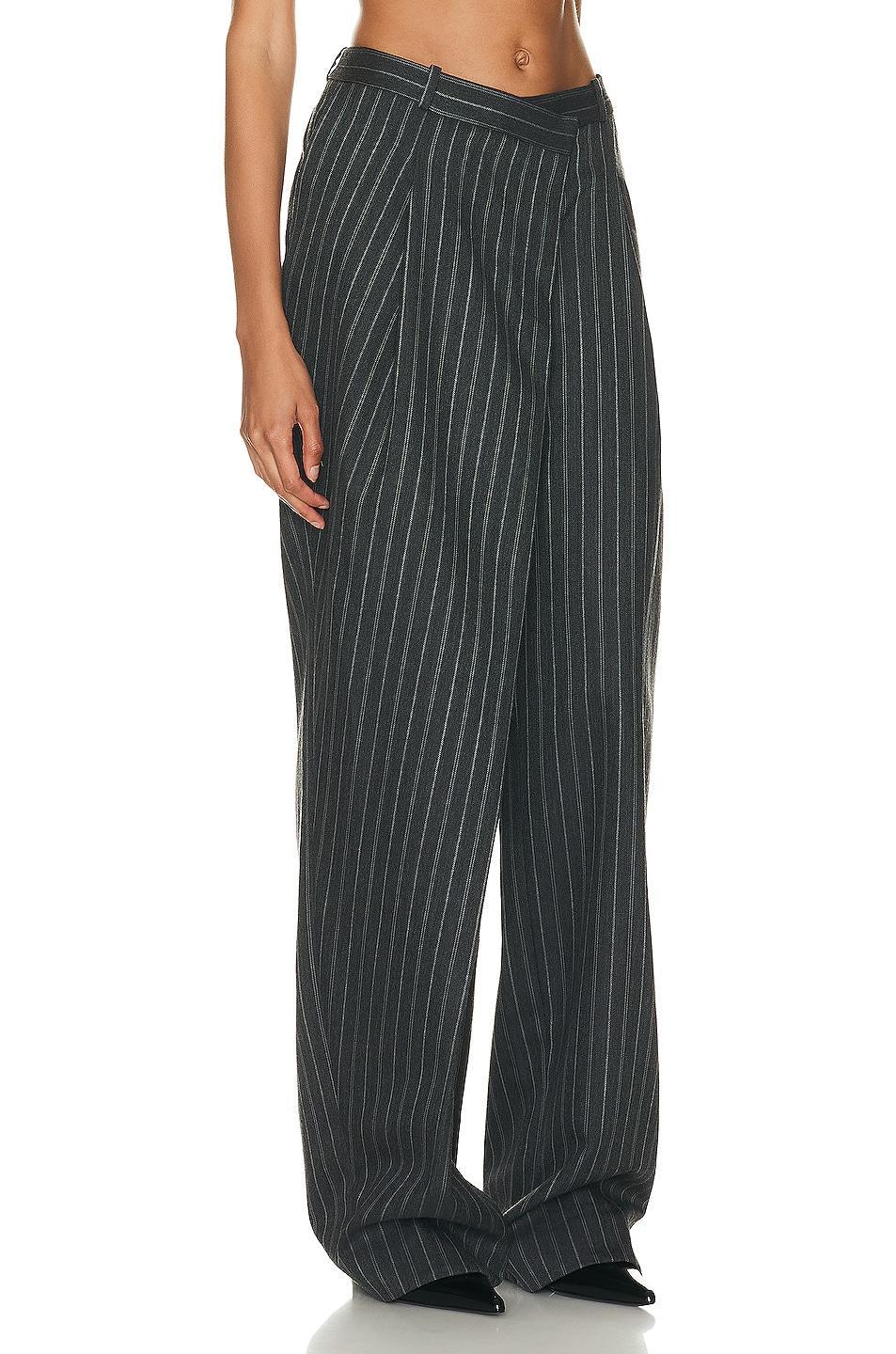 SIMKHAI Tayler Overlap Wide Leg Trouser Charcoal. (also in ). Product Image