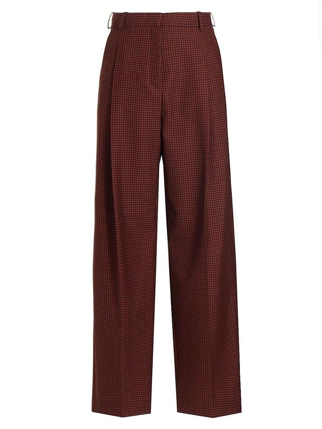 Mens Checked Wool Trousers Product Image