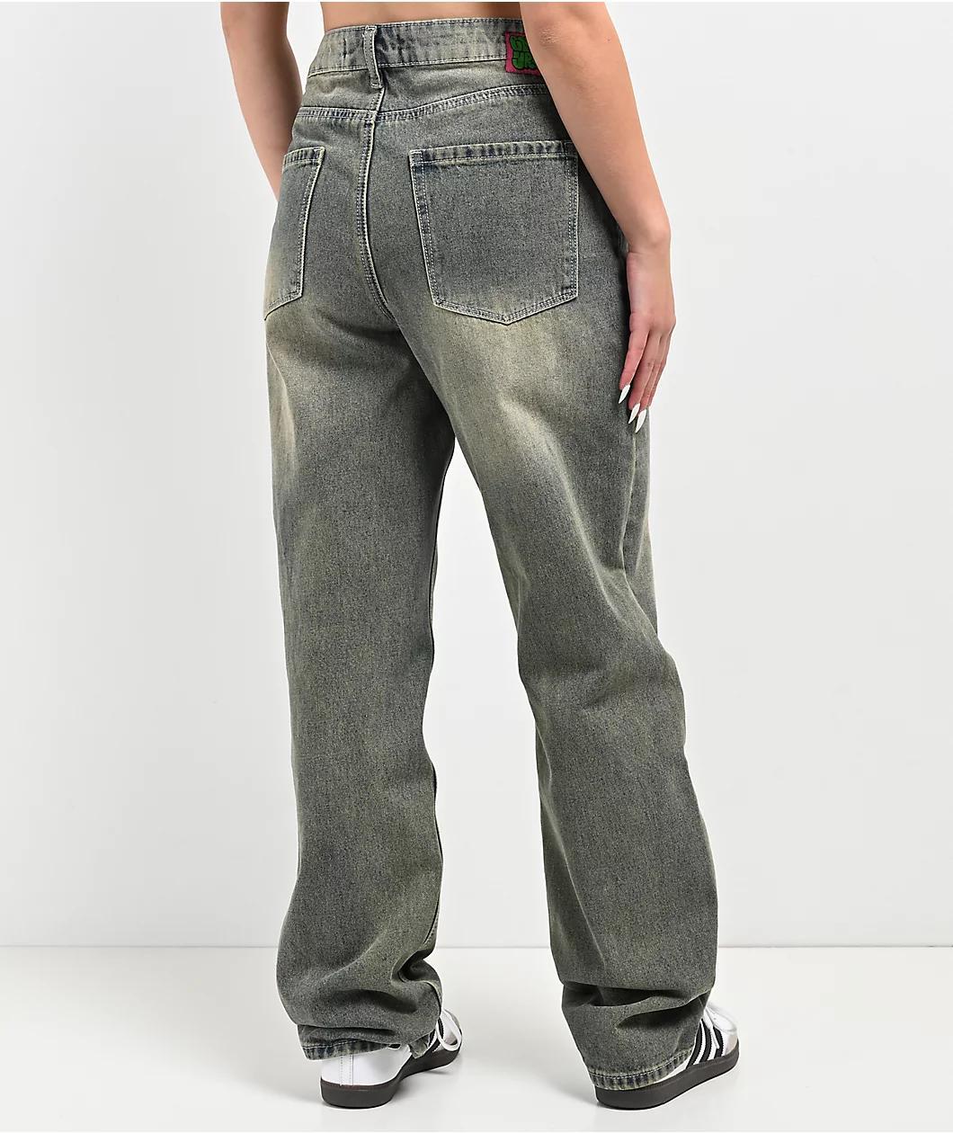 Empyre Tori Overdyed Petrol Wash Skate Jeans Product Image