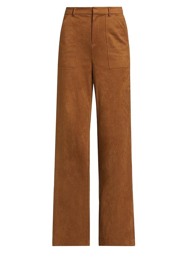 Womens Edwina Faux-Suede Wide-Leg Pants Product Image