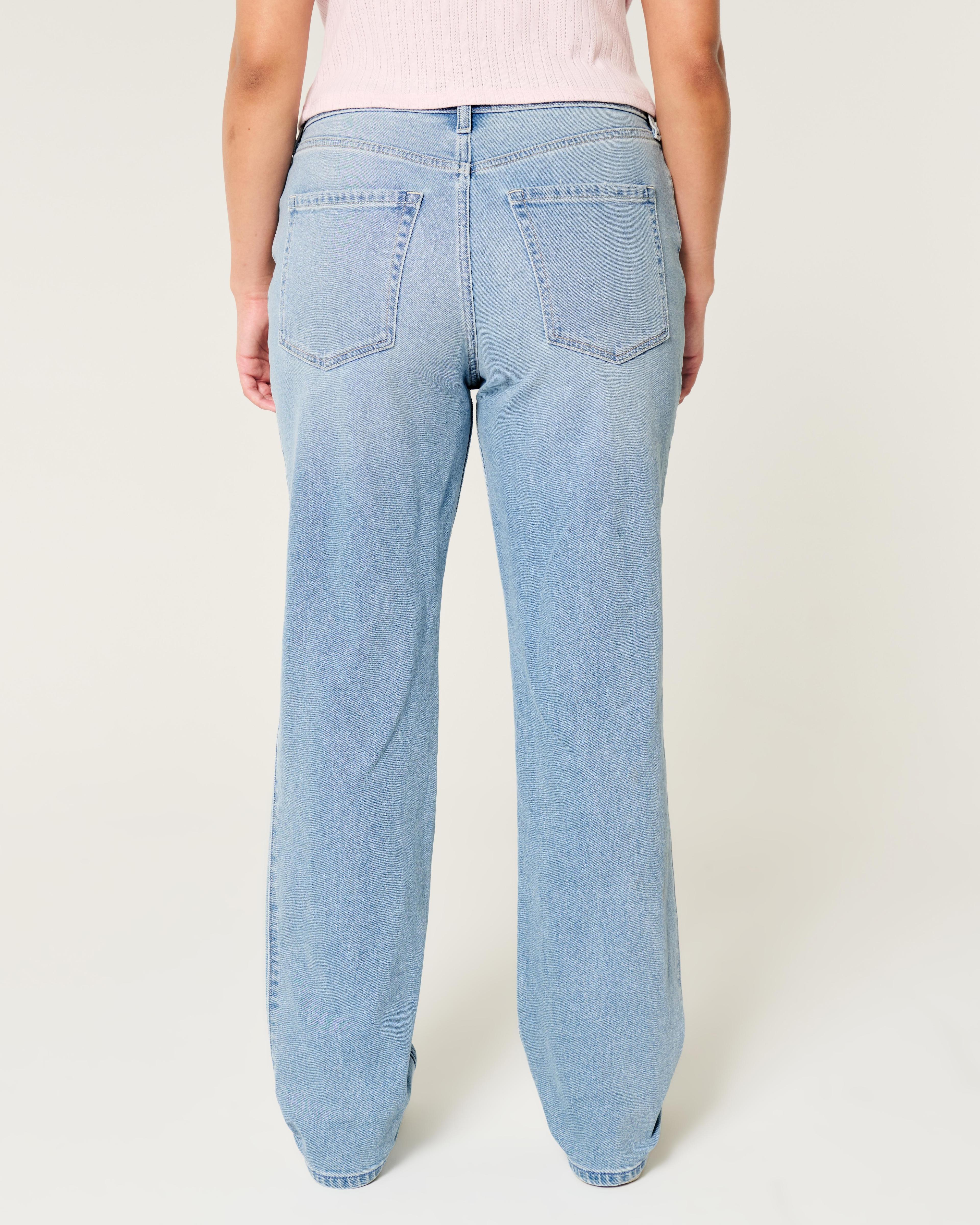 High-Rise Light Wash Straight Jeans Product Image