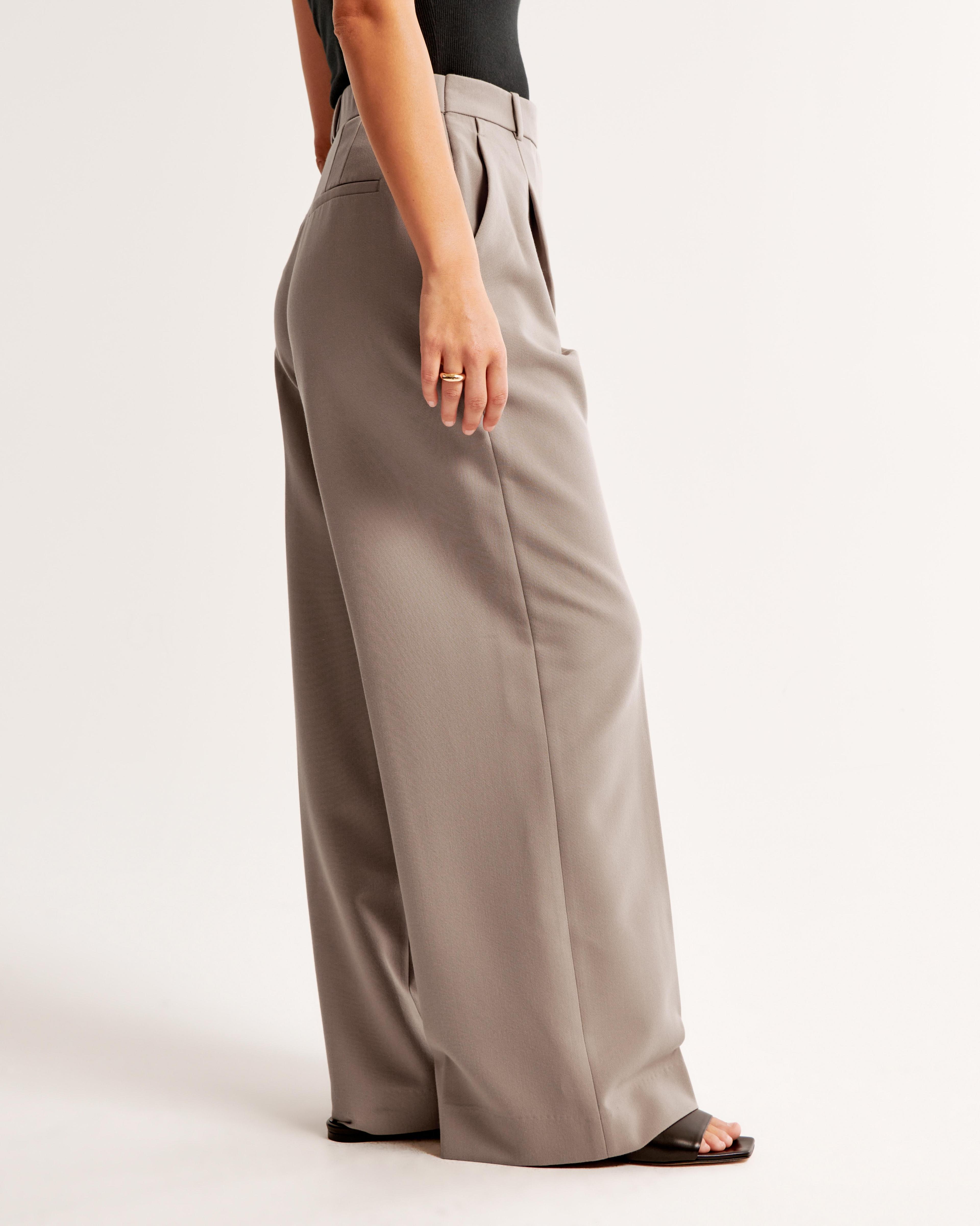 Curve Love A&F Harper Tailored Ultra Wide Leg Pant Product Image