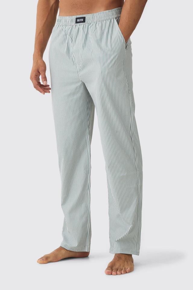 Relaxed Stripe Lounge Bottoms | boohooMAN USA Product Image