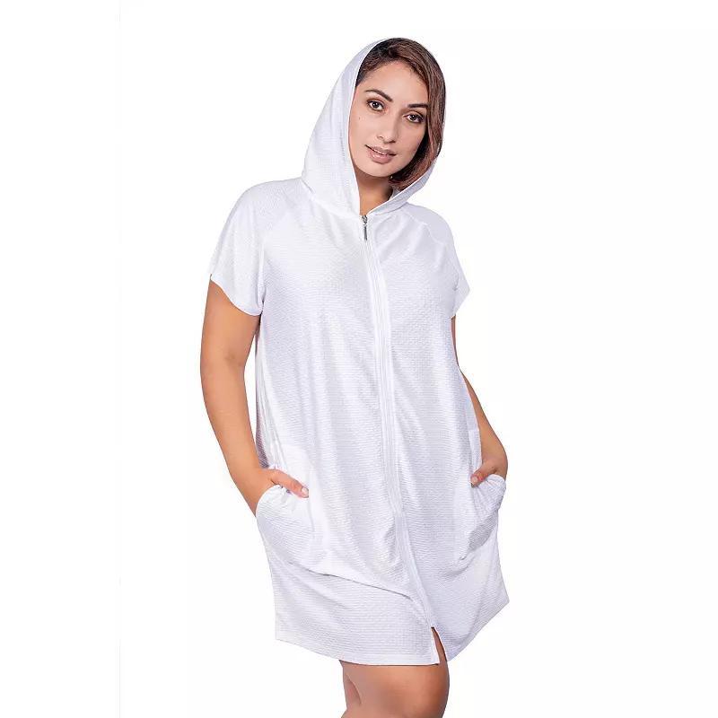 Plus Size Jordan Taylor Hooded Zip-Front Swim Cover-Up, Womens Product Image