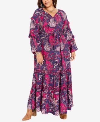 Avenue Plus Size Willow V-neck Maxi Dress Product Image