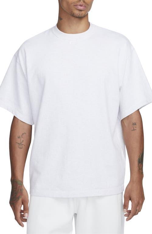 Nike Mens Nike Solo Swoosh Short Sleeve Heavyweight Top - Mens Birch Heather/White Product Image