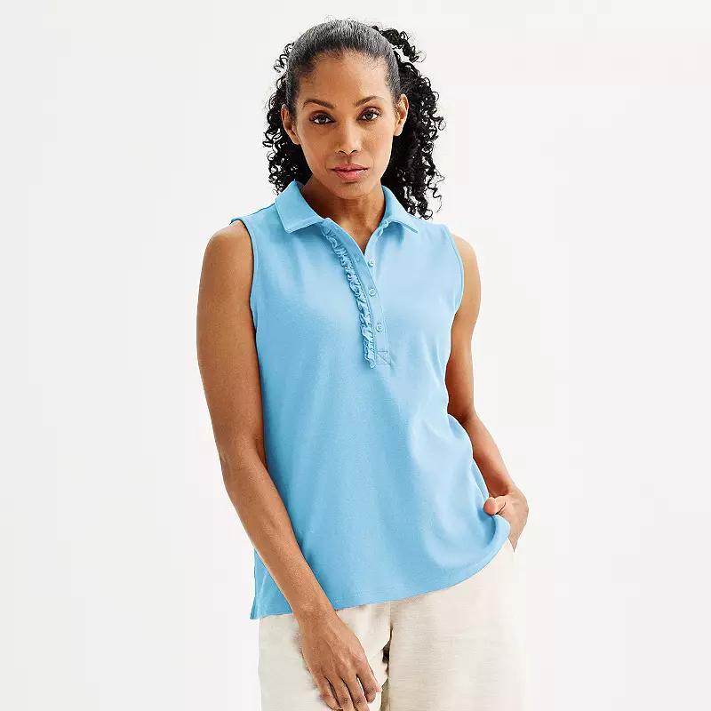 Womens Croft & Barrow Sleeveless Polo Shirt Product Image