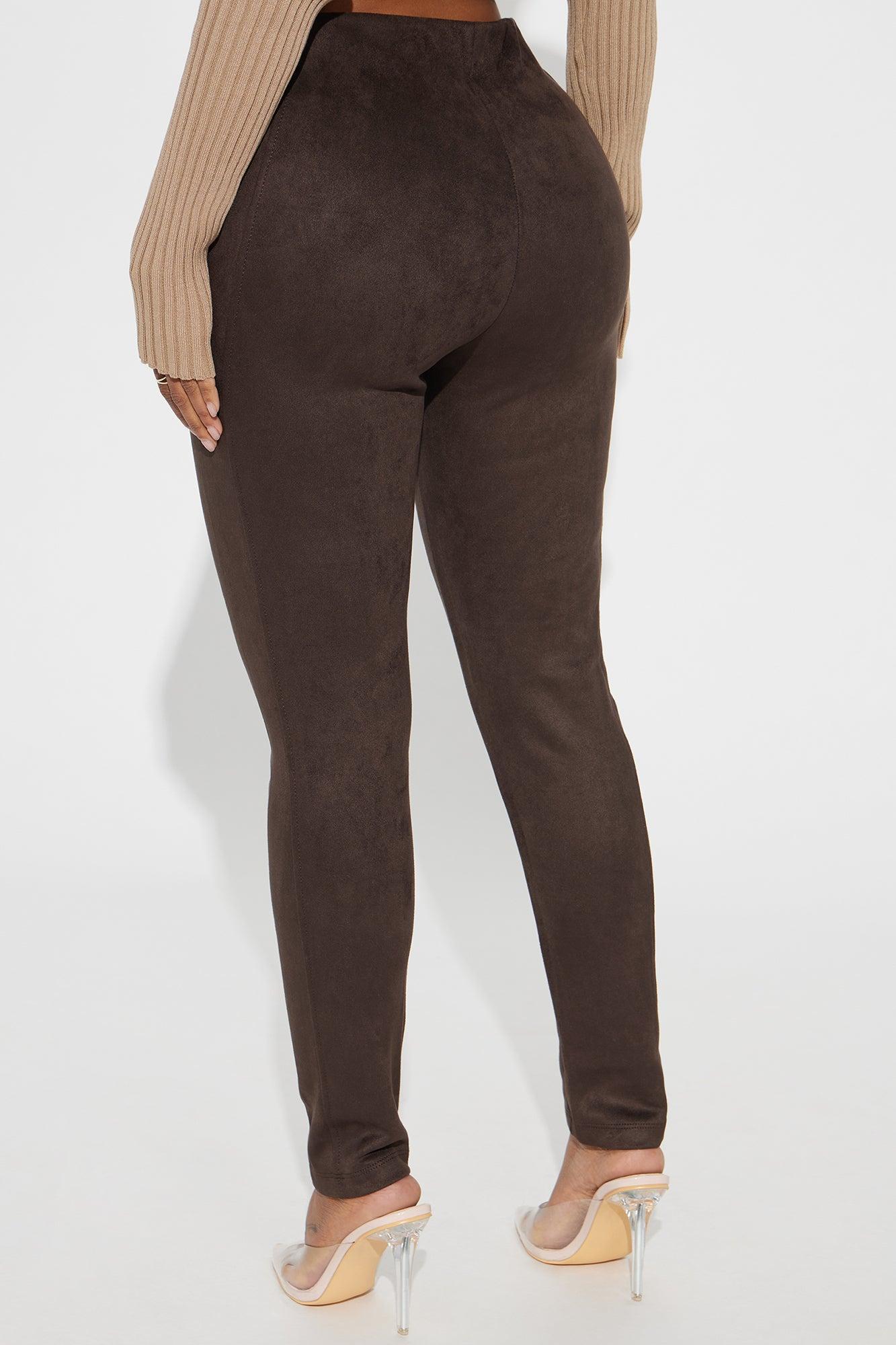 Hera Faux Suede Legging - Brown product image