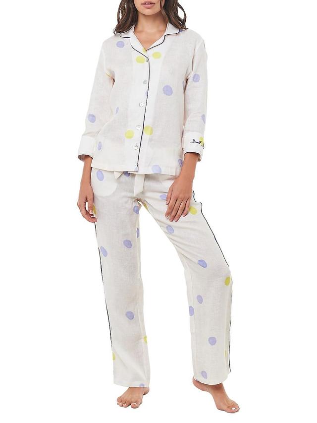 Womens 2-Piece Emma Polka Dots Pajama Set Product Image