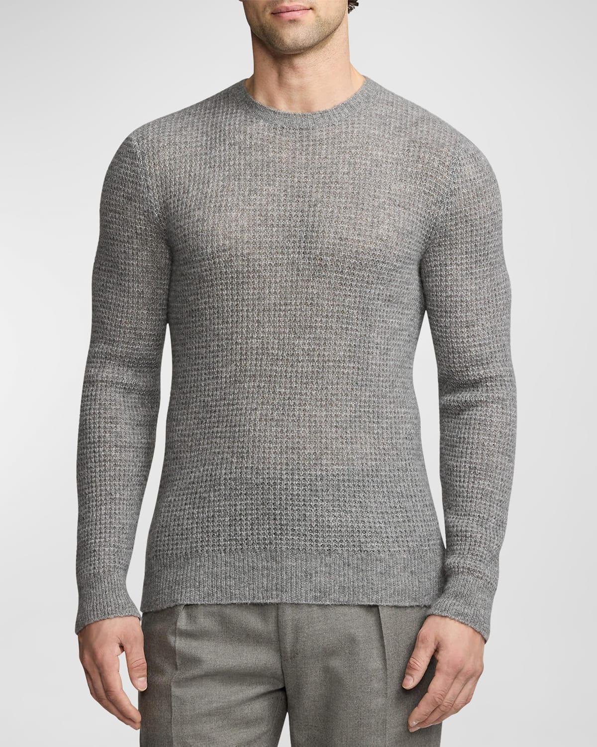 Mens Textured Cashmere Silk Crewneck Sweater Product Image