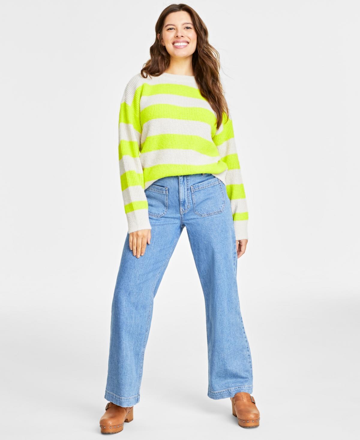 Women's Shaker Crewneck Long-Sleeve Sweater, Created for Macy's Product Image