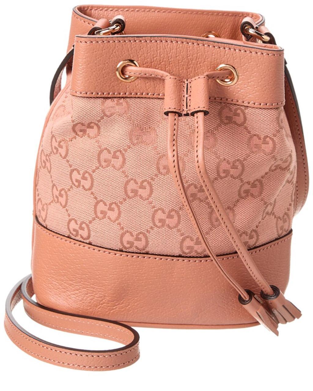 GUCCI Ophidia Gg Leather Shoulder Bag In Pink Product Image