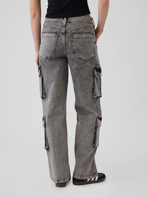 Mid Rise Double Cargo &apos;90s Loose Jeans Product Image