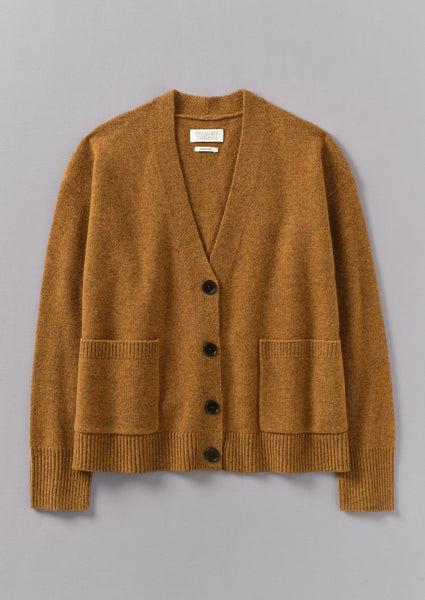 Wool Cashmere Boxy Cardigan | Turmeric Product Image