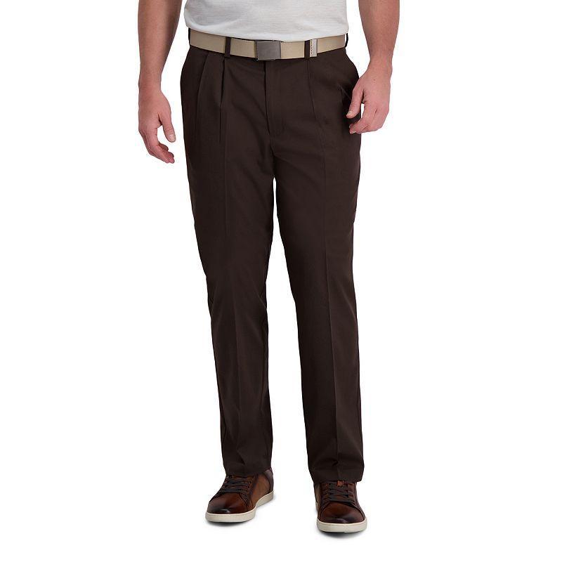 Mens Haggar Cool Right Performance Flex Classic-Fit Pleated Pants Product Image