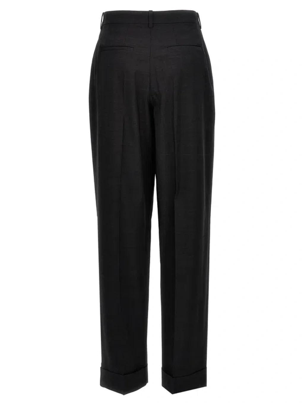 Babilon Pleated Straight-leg Trousers In Gray Product Image