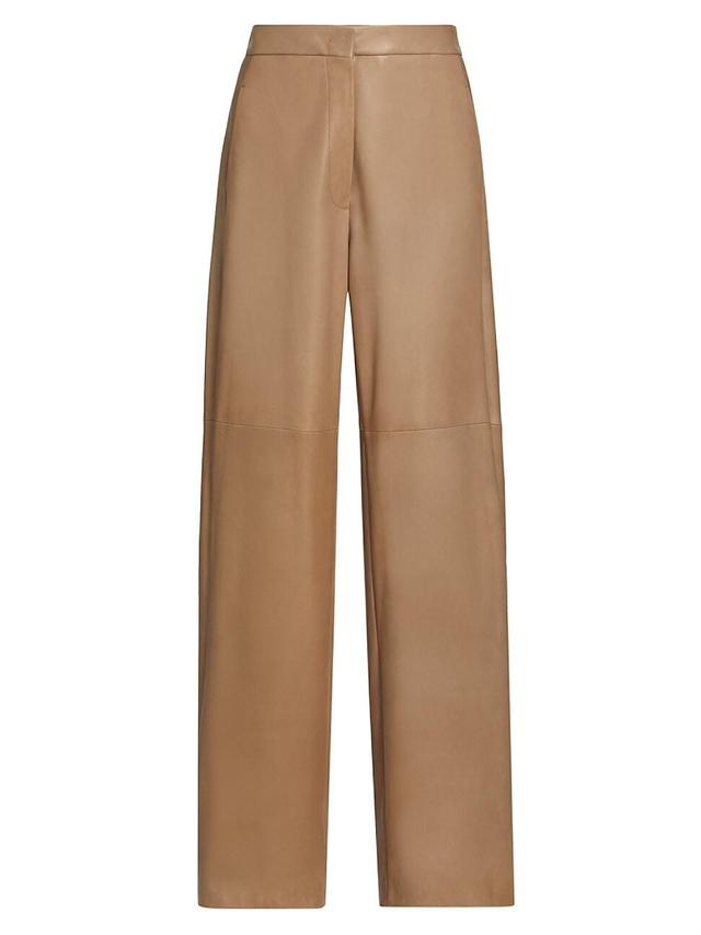 Womens Getti Faux Leather Wide-Leg Pants Product Image