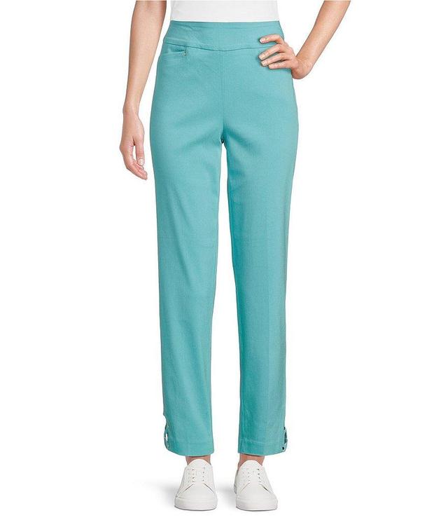 Allison Daley Criss Cross Hem Detail Pull-On Straight Leg Coordinating Ankle Pants Product Image