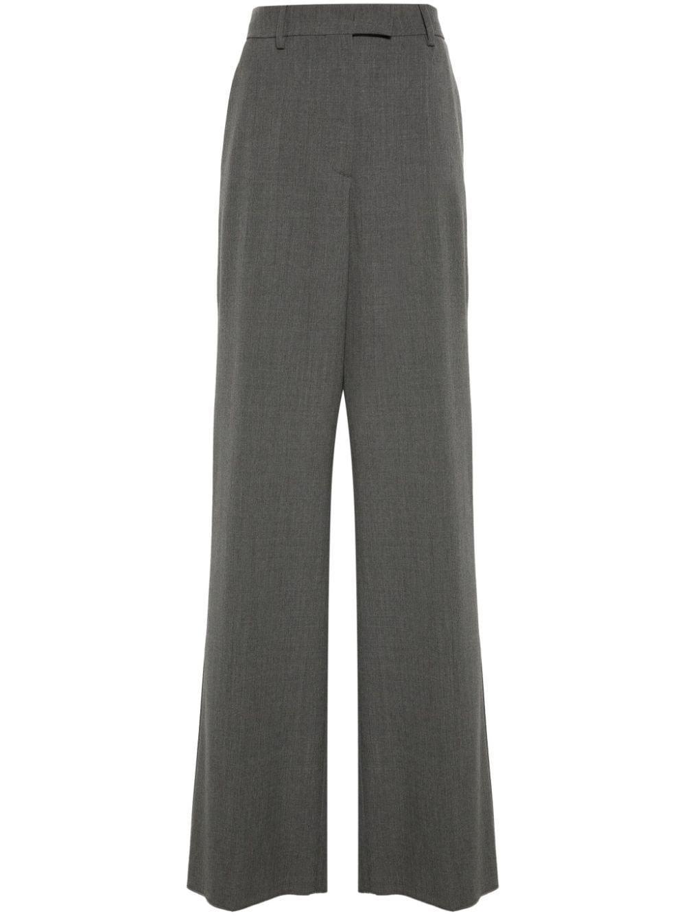 VALENTINO Wide-leg Trousers In Grau Product Image