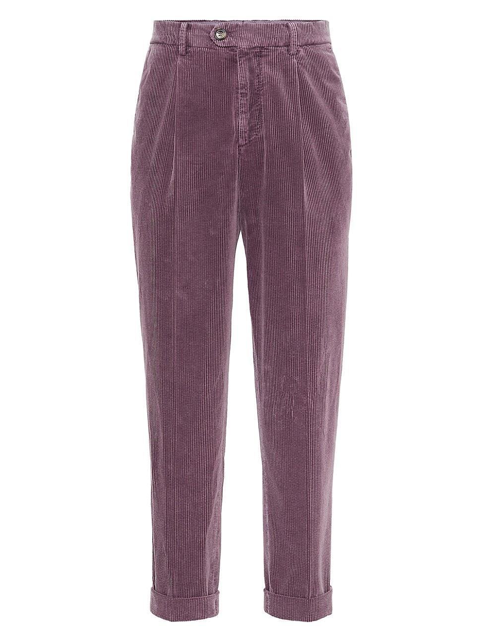 Mens Garment Dyed Leisure Fit Trousers in Cotton Corduroy Product Image