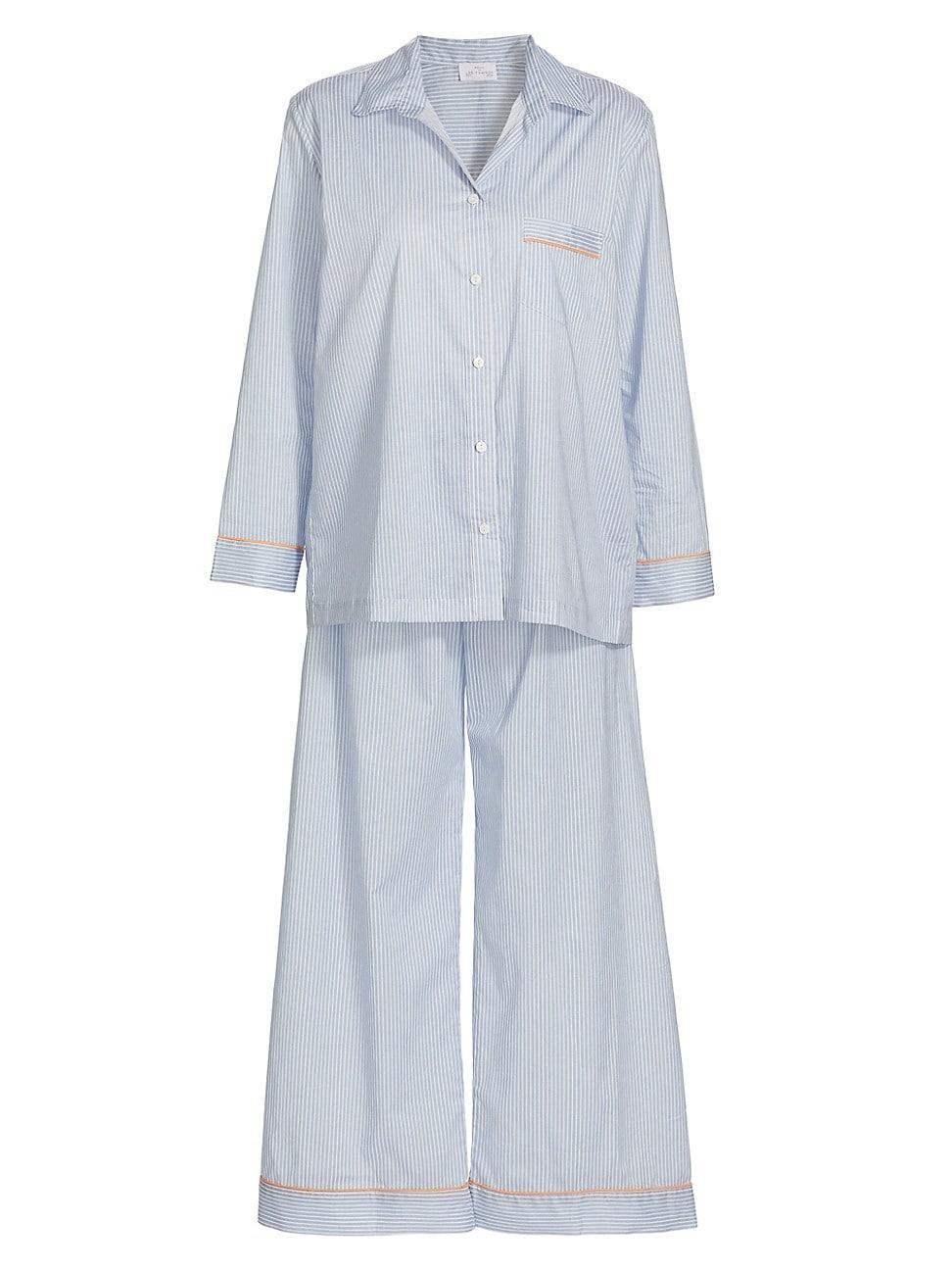 Womens Stripe Cotton Pajama Set Product Image