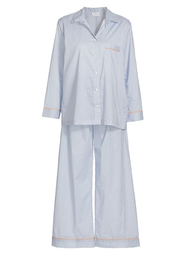 Womens Stripe Cotton Pajama Set Product Image