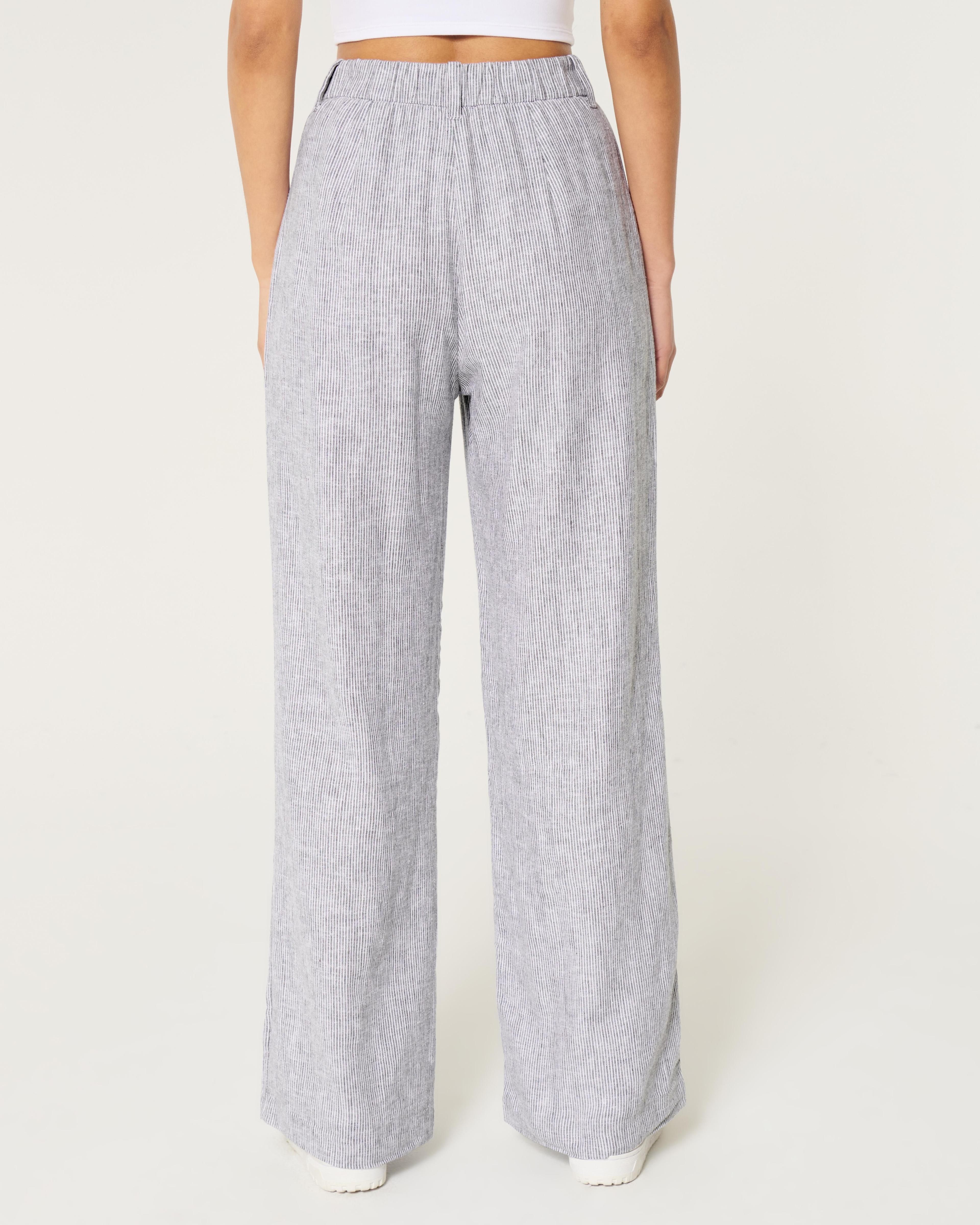 Hollister Livvy Ultra High-Rise Linen Blend Wide-Leg Pants Product Image