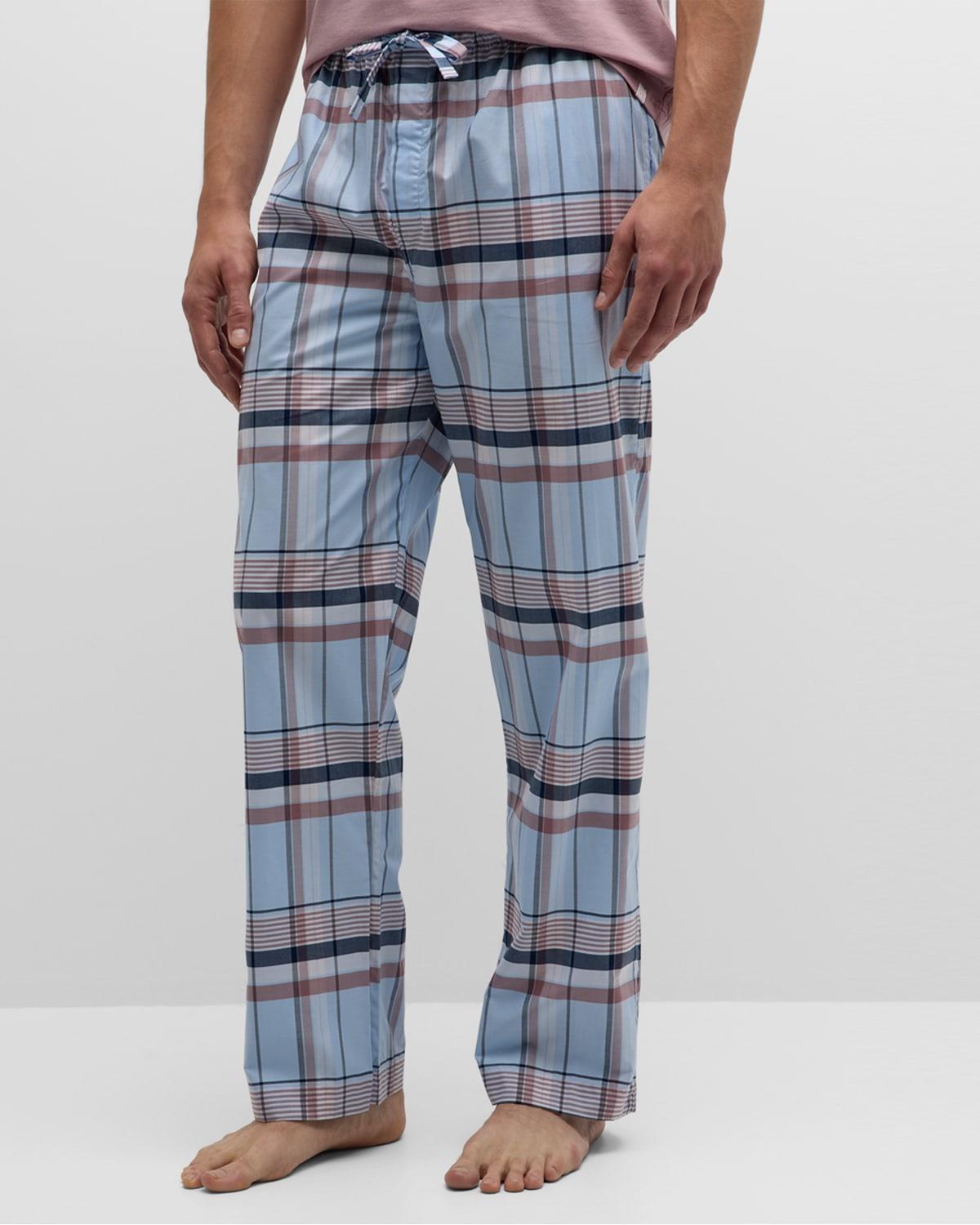 Mens Barker Plaid Cotton Lounge Pants Product Image