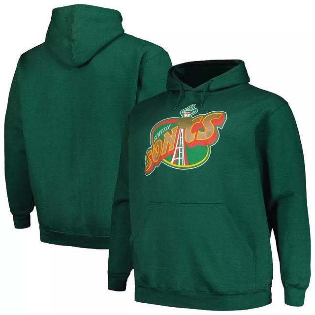 Mens Mitchell & Ness Green Seattle SuperSonics Hardwood Classics Big & Tall Pullover Hoodie Product Image