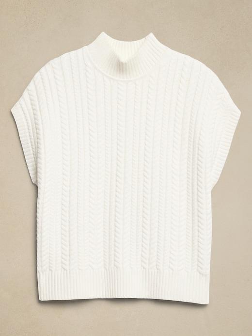 Cable Mock-Neck Sweater Vest Product Image