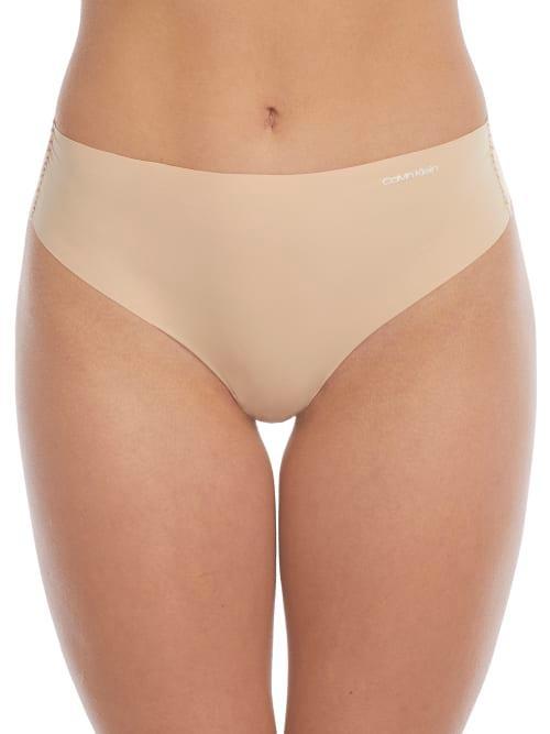 Womens Calvin Klein Invisibles High Waist Thong QD3864 Black Product Image