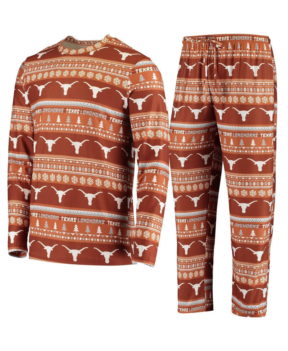 Mens Concepts Sport Texas Texas Longhorns Ugly Sweater Knit Long Sleeve Top and Pant Set Product Image