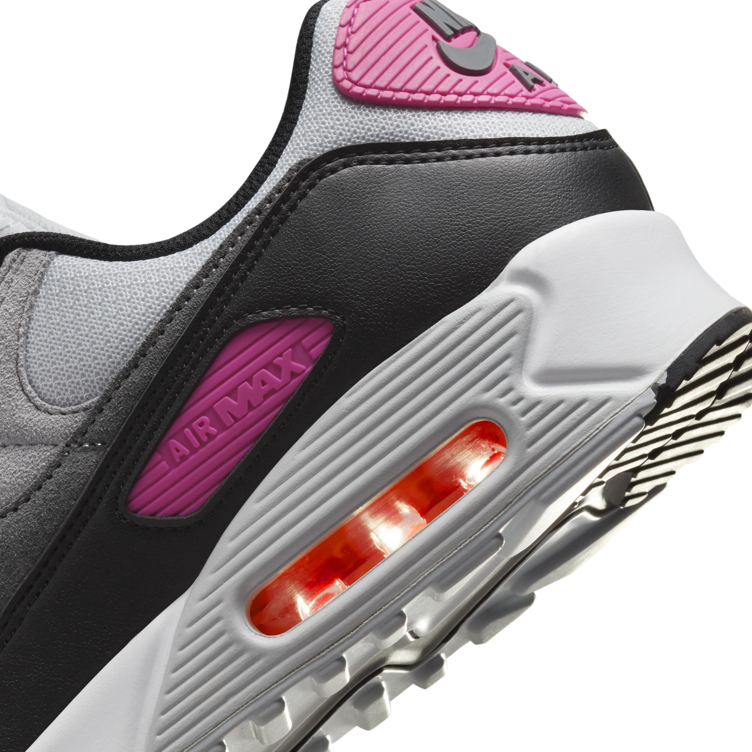 Nike Mens Air Max 90 - Running Shoes White/Wolf Grey/Pink Foam Product Image