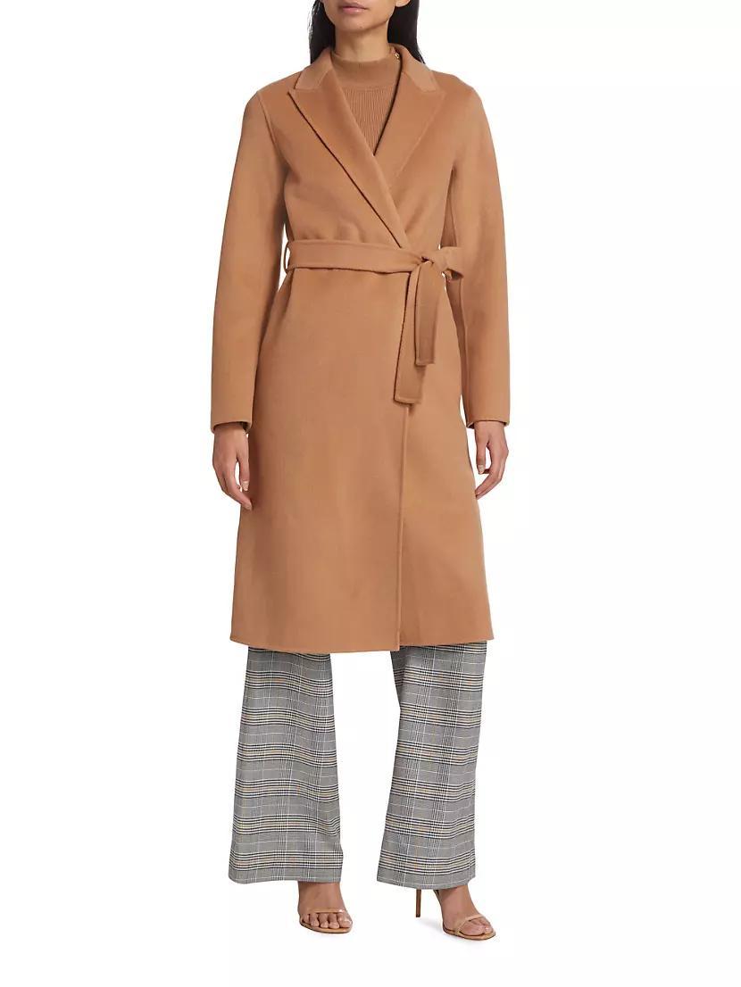 Nora Belted Wool-Blend Wrap Coat Product Image