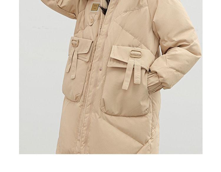 Hooded Zip-Up Long Puffer Coat Product Image