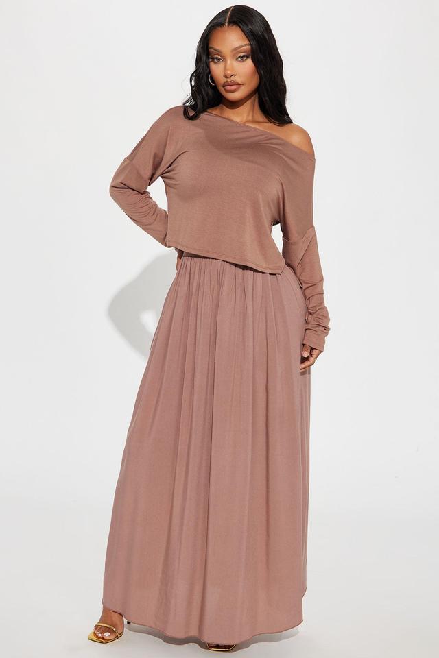 Brittney 2 Piece Maxi Dress Set - Mocha Product Image