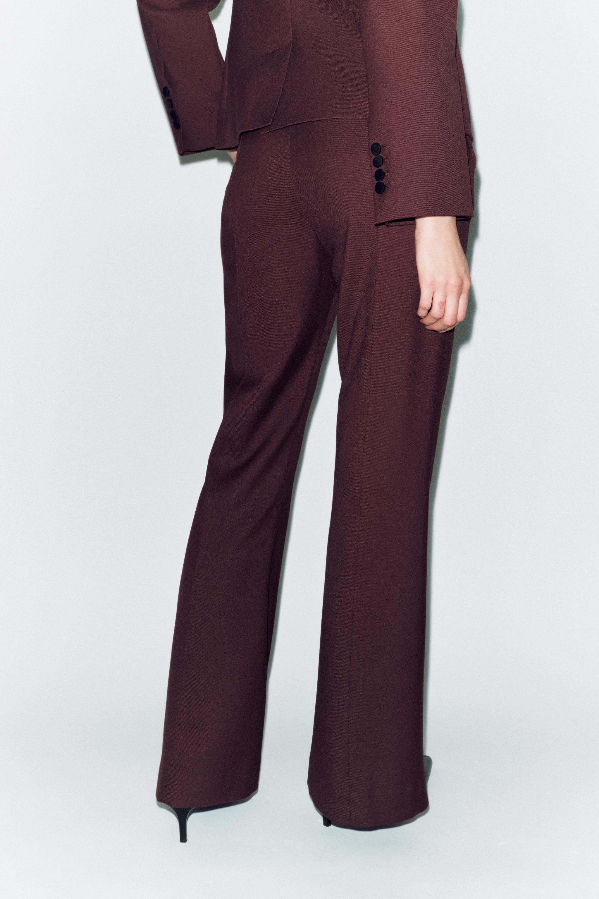 FLARED SEAMED PANTS ZW COLLECTION PANTS Product Image