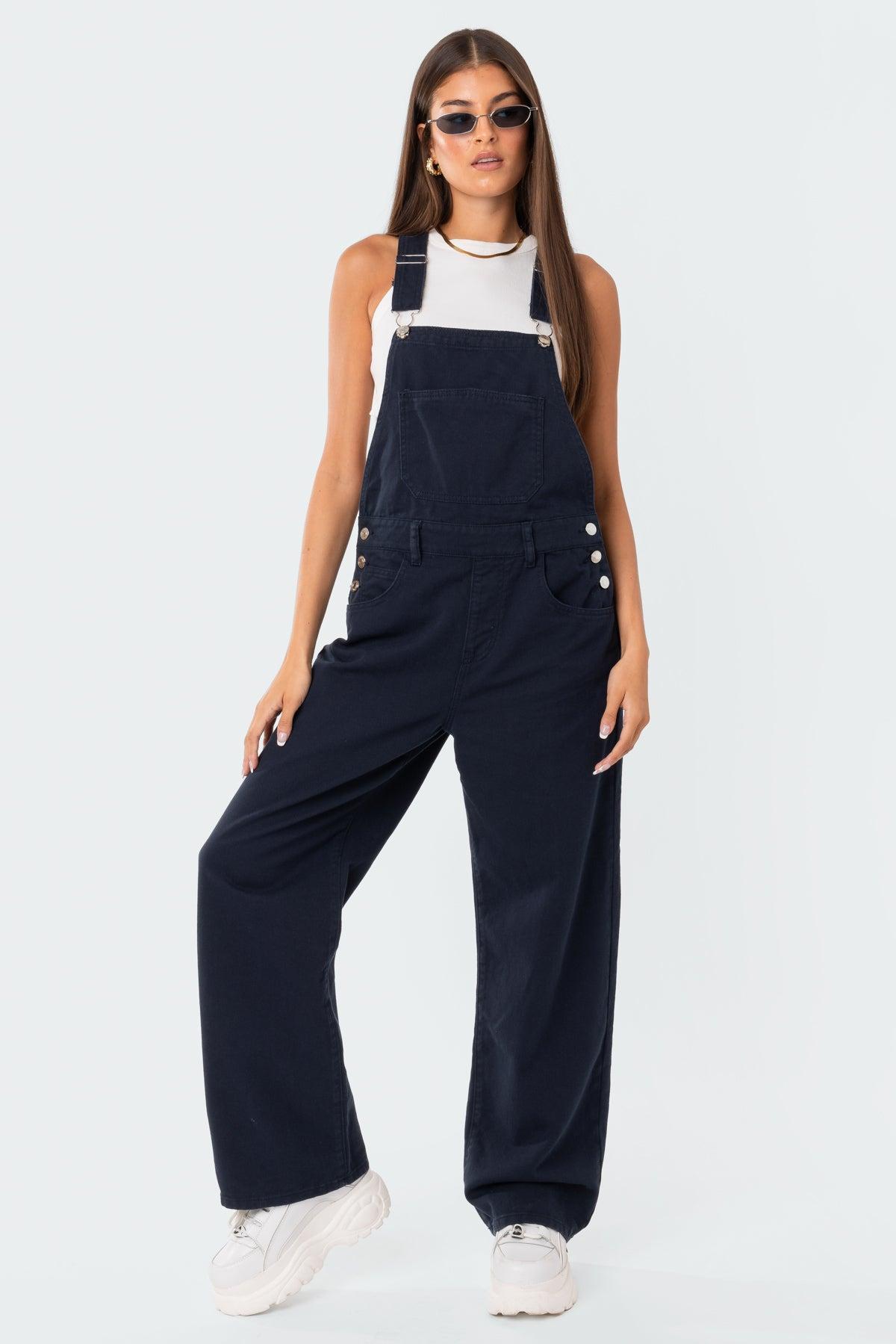 Sk8Ter Wide Leg Denim Overalls Product Image