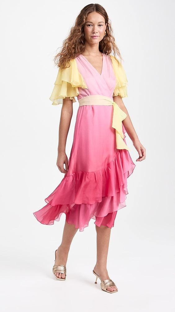 Prabal Gurung Flutter Sleeve Wrap Dress | Shopbop Product Image