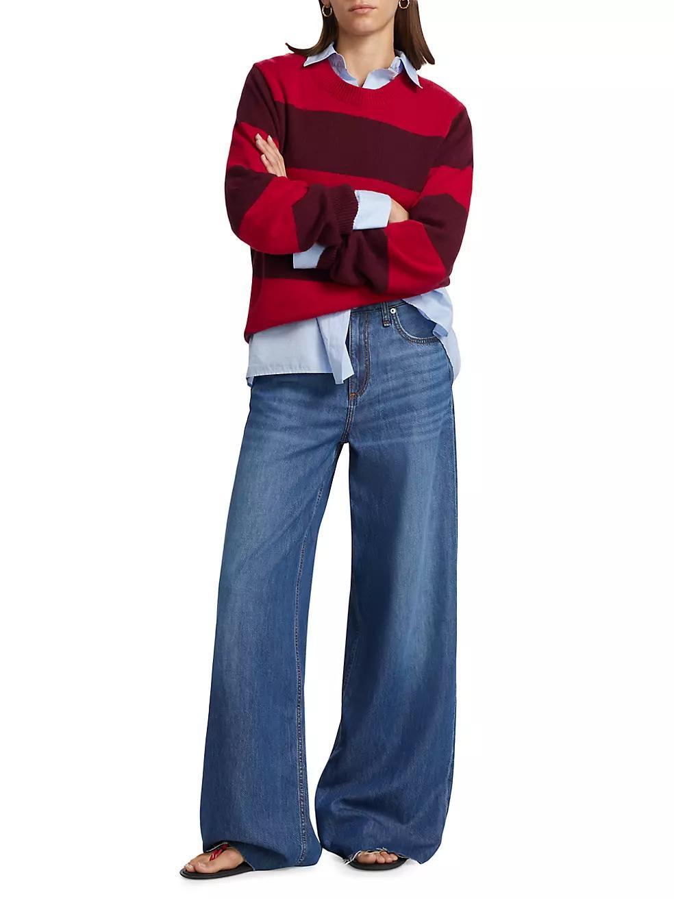 Striped Cashmere Crewneck Sweater Product Image