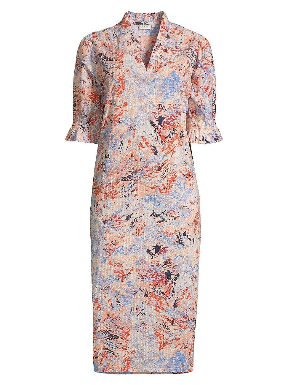 Womens Nydela Cotton Seersucker Midi-Dress Product Image