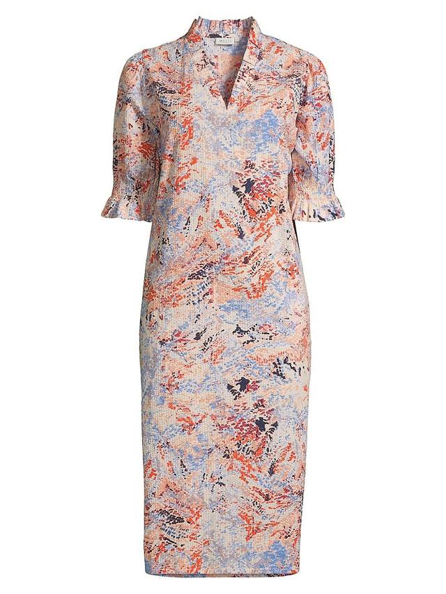 Womens Nydela Cotton Seersucker Midi-Dress Product Image