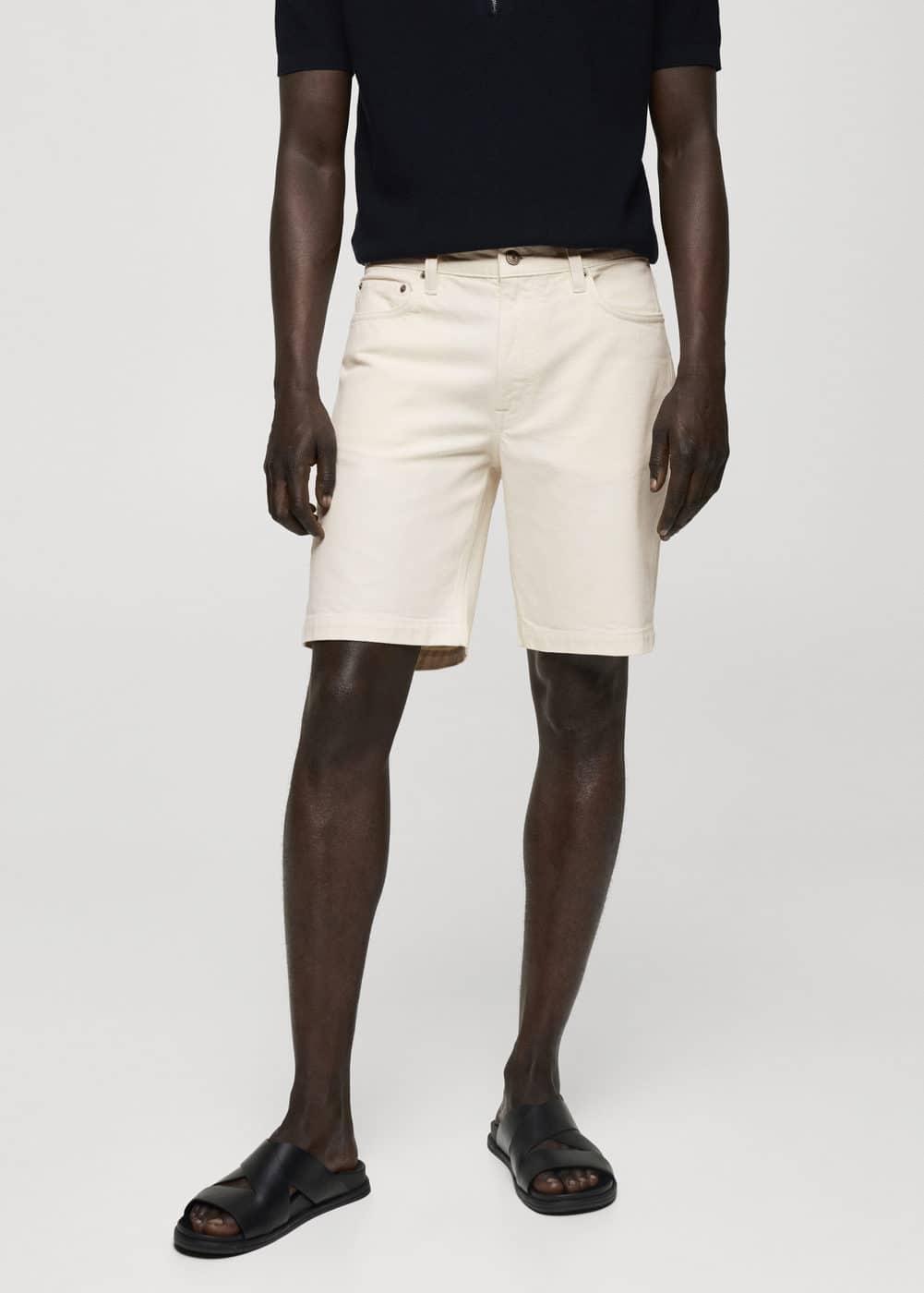 MANGO MAN - Regular-fit denim bermuda shorts off whiteMen Product Image