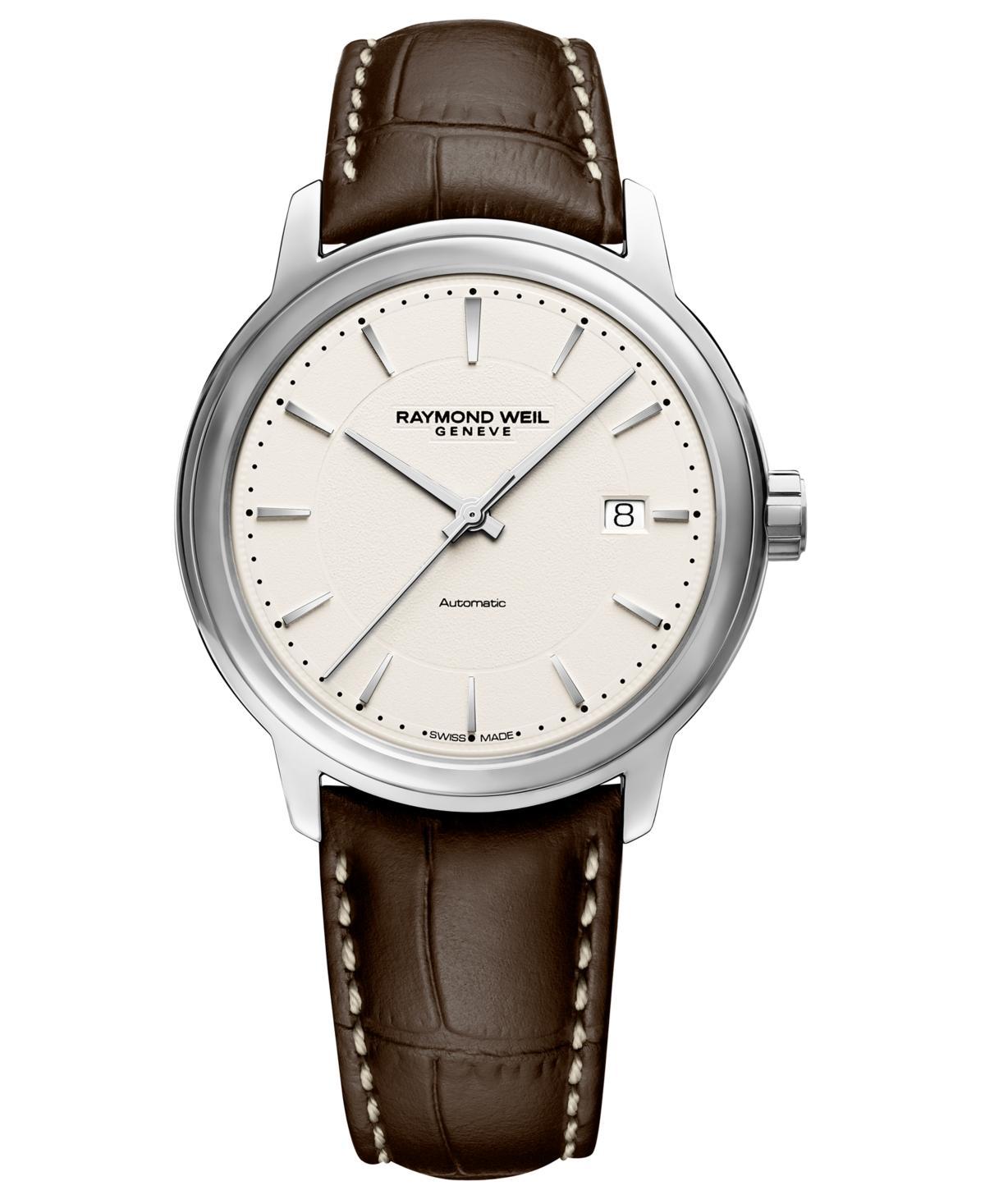 Mens Maestro Ivory Leather-Strap Watch Product Image