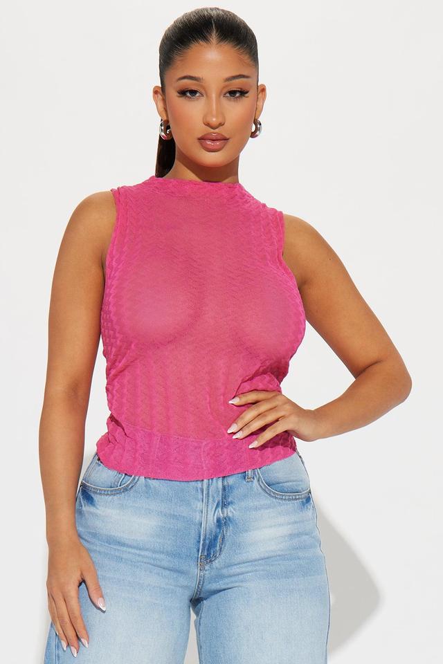 Vacation Ready Textured Top - Pink Product Image