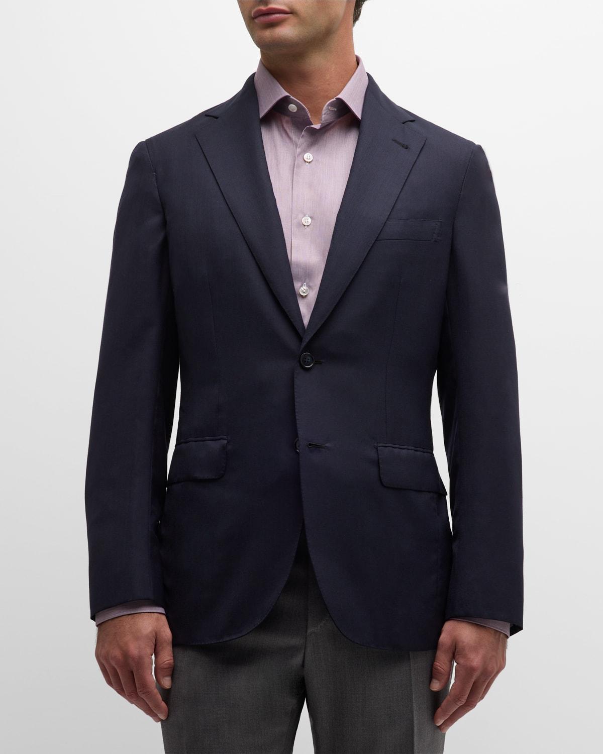 Mens Solid Wool-Silk Blazer Product Image