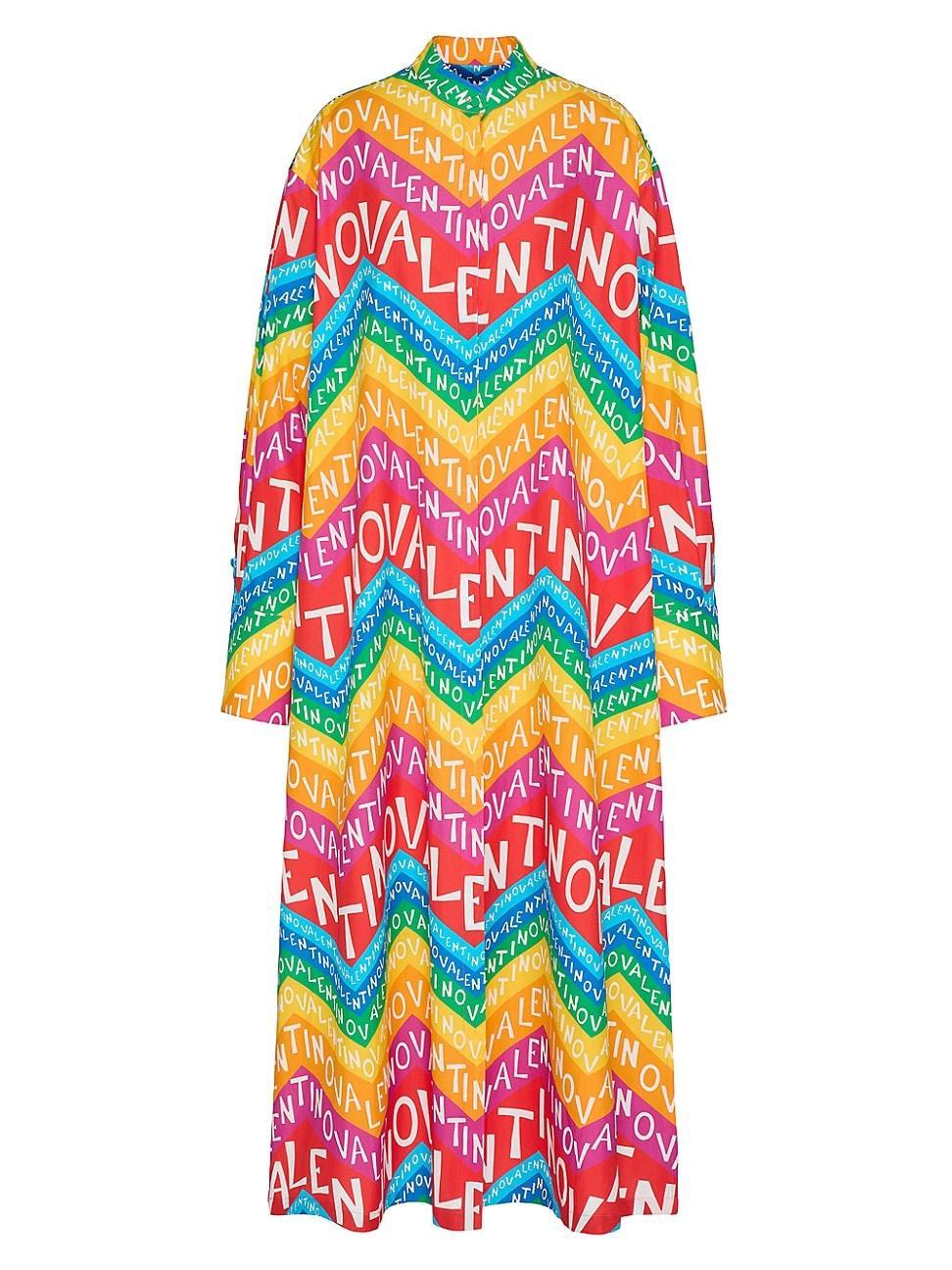 Womens Valentino Chevron Poplin Midi Dress 24 Product Image