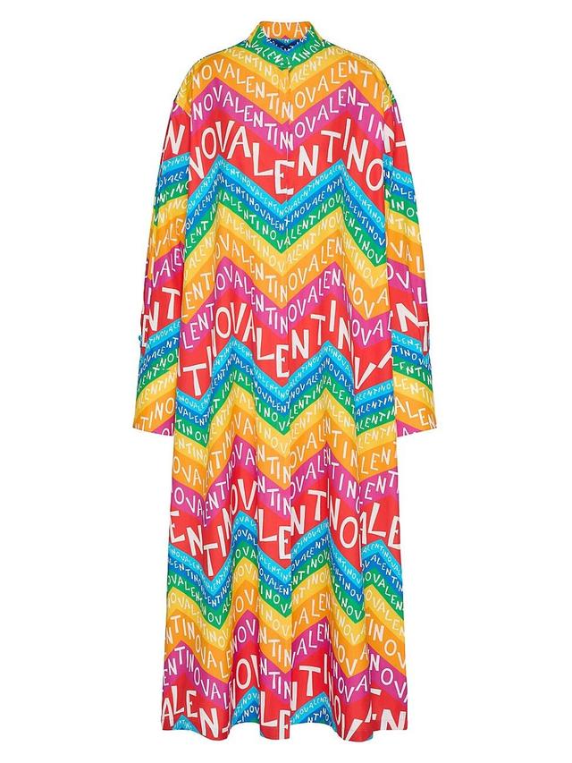 Womens Valentino Chevron Poplin Midi Dress 24 Product Image